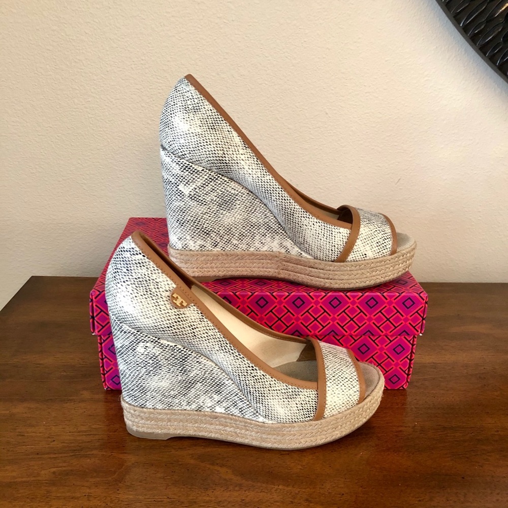 Tory Burch Majorca Snakeprint Espadrille Wedge